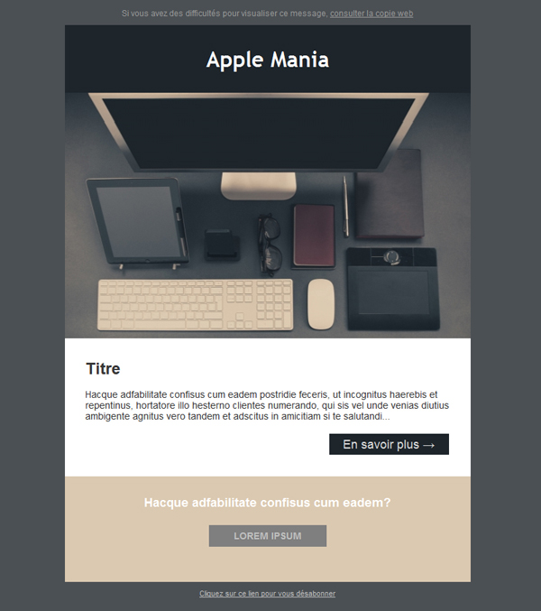Templates Emailing Apple Mania Sarbacane