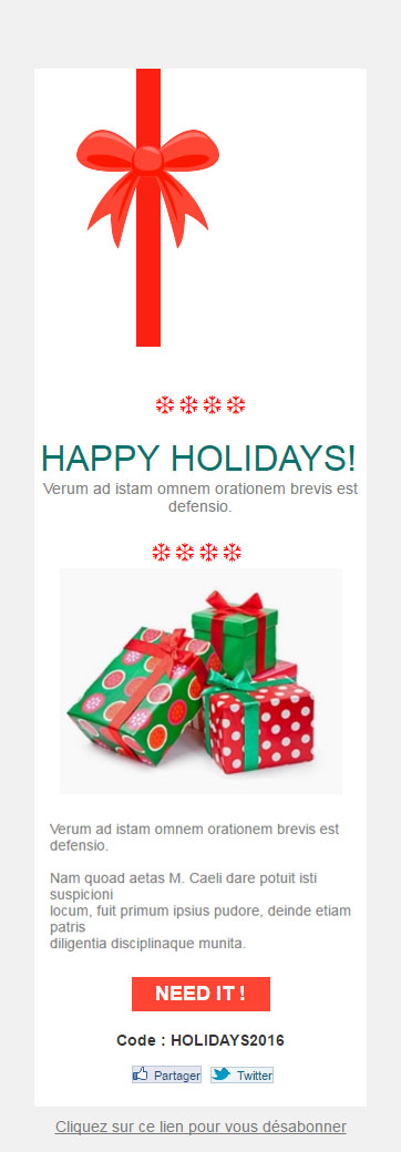 Templates Emailing Christmas Gift Sarbacane
