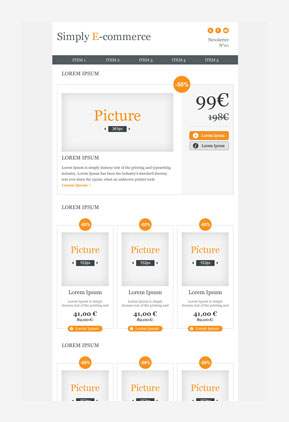 Templates Emailing E-commerce orange Sarbacane