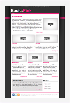 Templates Emailing Basic Pink Sarbacane