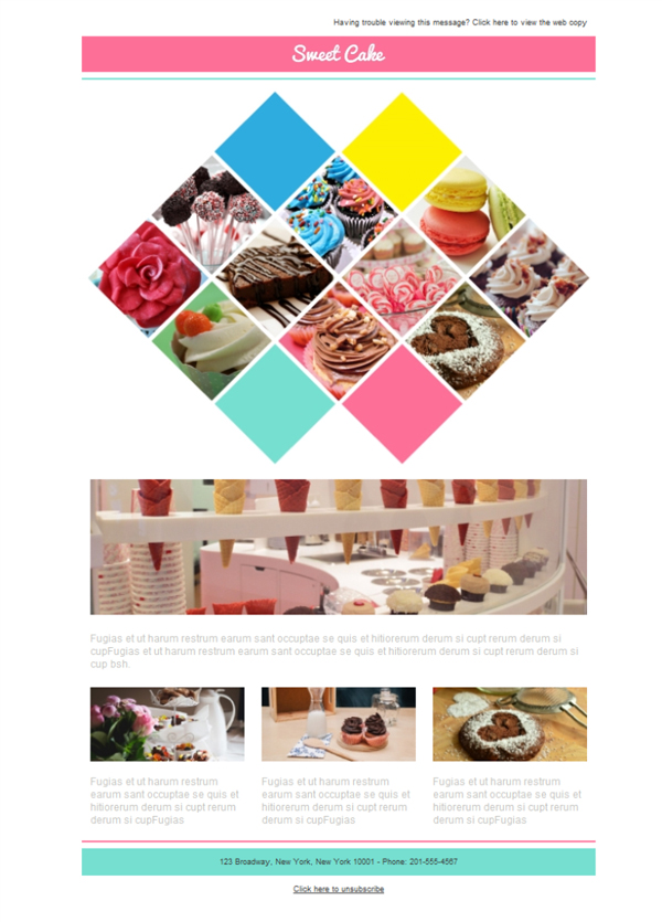 Bakery Cakes Email template free for download