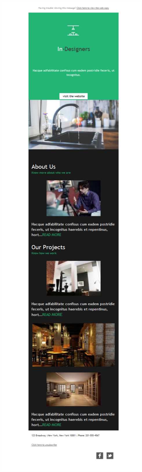 Interior Design Firm , Email template free for download