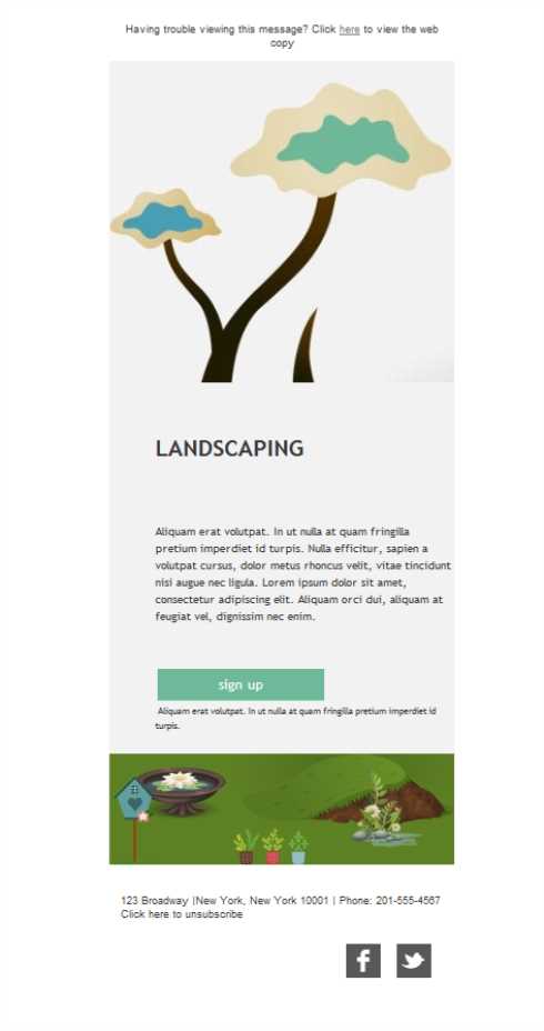 Landscape Gardeners Email template free for download