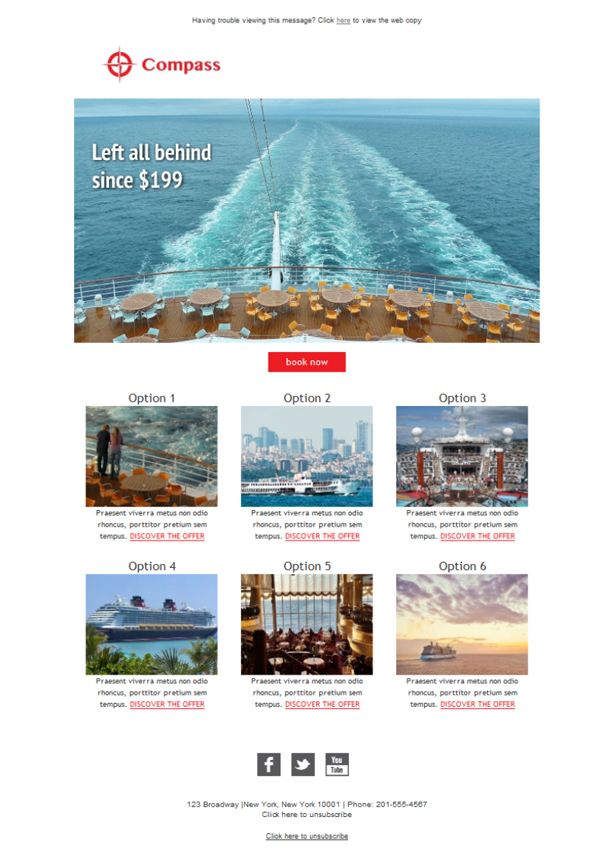 Cruise Ship Compass Email template free for download